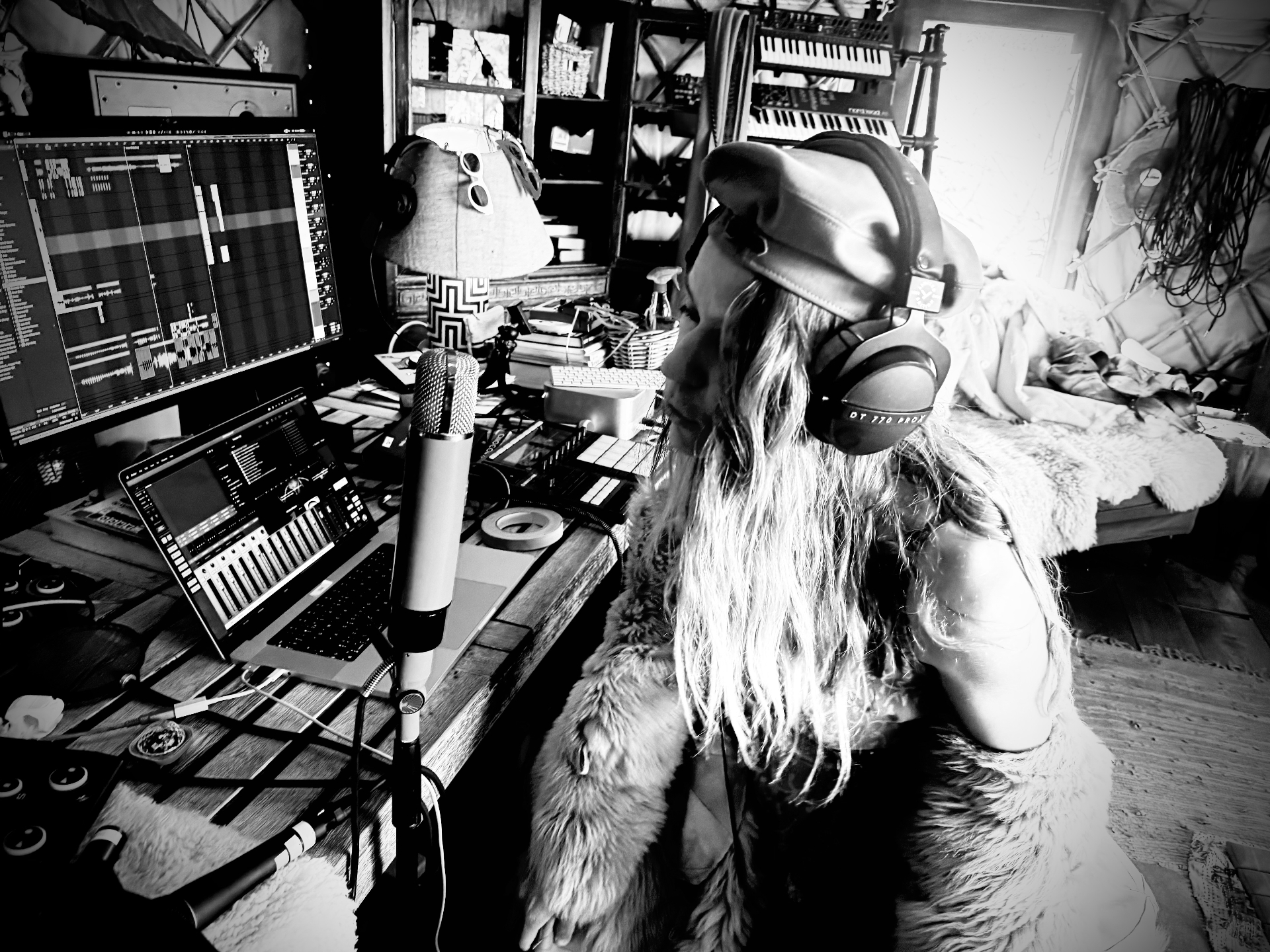 ISA in the studio working on DIRTY PRINTER · isa-studio.jpg · isa_artist_isacouture_dirty_printer